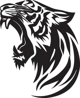 Tiger Face tattoo design vector illustration