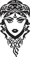 women face vector tattoo design