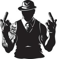 Gangster vector tattoo design illustration