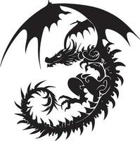 Dragon vector tattoo design illustration