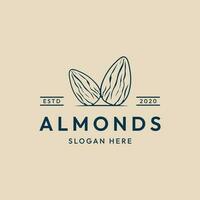 almond nuts line art logo minimalist  vector illustration design