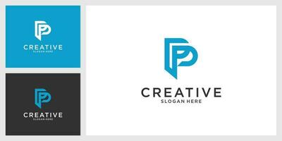 PP or P initial letter logo design vector