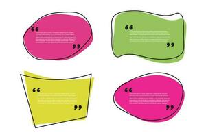 vector curve shape quotes template in four colors