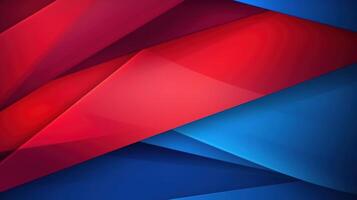 Abstract colorful background with triangles. Red blue abstract angled background. AI Generated photo