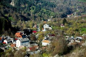 Rosia Montana, a beautiful old village in Transylvania. The first mining town in Romania that started extracting gold, iron, copper. photo