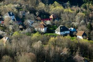 Rosia Montana, a beautiful old village in Transylvania. The first mining town in Romania that started extracting gold, iron, copper. photo