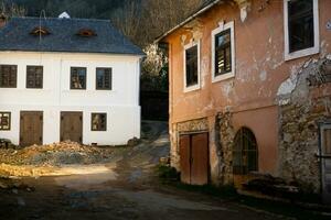 Rosia Montana, a beautiful old village in Transylvania. The first mining town in Romania that started extracting gold, iron, copper. photo