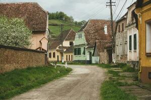 Biertan a very beautiful medieval village in Transylvania, Romania. A historical town in Romania that has preserved the Frankish and Gothic architectural style. Travel photo. photo