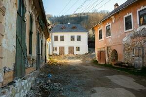 Rosia Montana, a beautiful old village in Transylvania. The first mining town in Romania that started extracting gold, iron, copper. photo