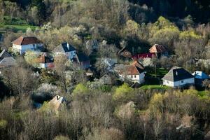 Rosia Montana, a beautiful old village in Transylvania. The first mining town in Romania that started extracting gold, iron, copper. photo