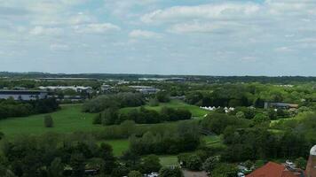 Aerial View of Caldecotte Lake of Milton Keynes City of England UK, Footage Was Captured on May 23d, 2023 video