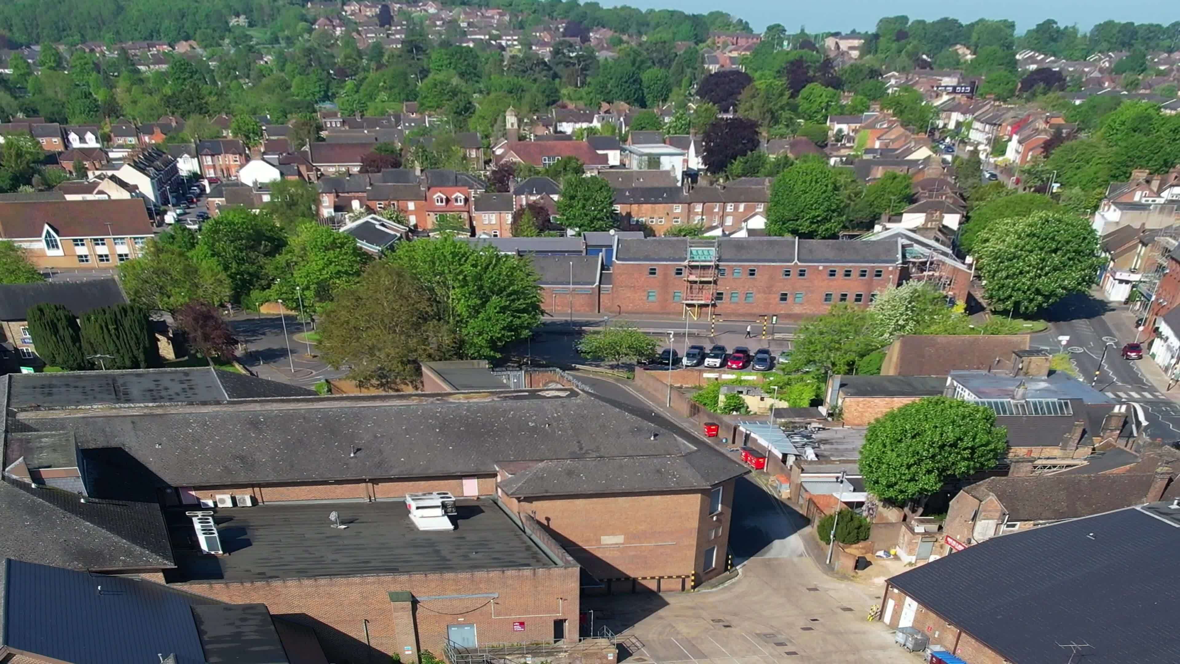 Aerial View of Dunstable Town of England UK. Image Was Captured with