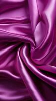 Purple silk background. Texture of crumpled satin fabric color of the year. AI Generated photo