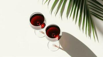Wine glass. Still life with wine glass. glasses of red wine with sunlight. AI Generated photo