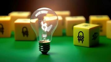 Light bulb in the dark. Lightbulb for creative leadership  concept. AI Generated photo