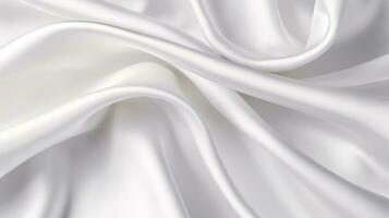 Silk fabric background. Elegance white satin silk with waves. abstract background. AI Generated photo