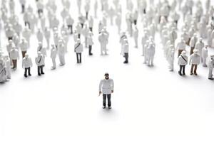 Generative AI illustration of HR manager or human resources. Leader stands out from crowd. photo