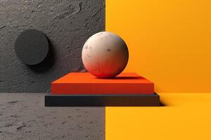 Generative AI illustration of fundamentals of scrum, vibrant color, warm yellow, orange and dark grey, vintage grain texture, vapor wave surrealism photo