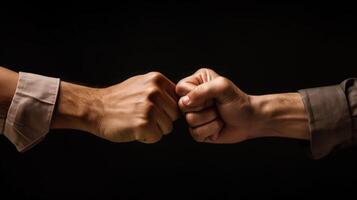 People fist bumping. photo