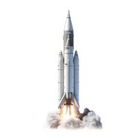 Space Shuttle isolated on white background. Generative AI. photo