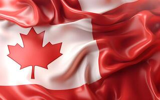 Canada Flag fabric background. Canada Day concept. Generative AI photo