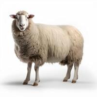 Sheep isolated on white background. Generative AI. photo