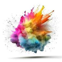 Colorful holi paint color powder festival explosion. Generative AI photo