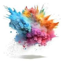 Colorful holi paint color powder festival explosion. Generative AI photo