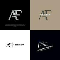 AF Initial Modern Typography Emblem Logo Template for Business vector