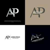 AP Initial Modern Typography Emblem Logo Template for Business vector