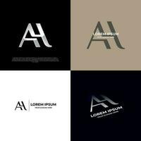 AH Initial Modern Typography Emblem Logo Template for Business vector