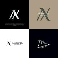 AX Initial Modern Typography Emblem Logo Template for Business vector