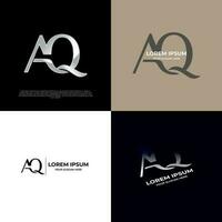 AQ Initial Modern Typography Emblem Logo Template for Business vector