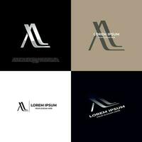 AL Initial Modern Typography Emblem Logo Template for Business vector