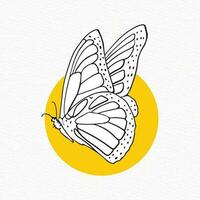 hermosa linda mariposa línea dibujo clipart con resumen antecedentes vector