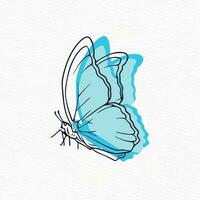 Beautiful cute butterfly line drawing clipart with abstract background vector