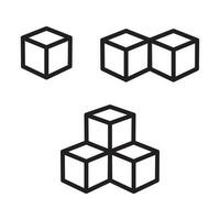 Boxes icon set isolated flat design vector illustration.