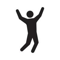 Happy gesture or man with raised arms icon isolated flat design vector illustration.