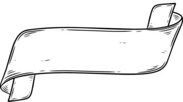 Doodle ribbons. Sketch banner ribbon engraved old labels blank message flag hand drawn banners isolated vintage design vector elements. Illustration of ribbon scroll blank for message