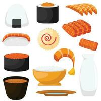 Vector set japanese food collection