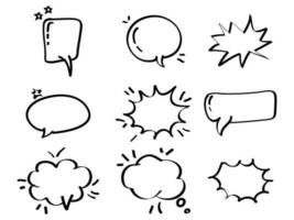 doodle Set of empty comic speech bubbles. vector illustration