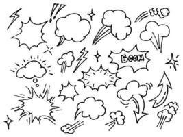 Hand drawn set of speech bubbles. doodle Vector illustration