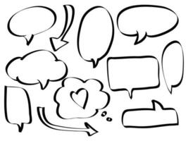 doodle Set of empty comic speech bubbles. vector illustration