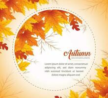 Autumn Leaves Background, Hand Drawn Flat Autumn Background, Maple Leaf Autumn Background vector