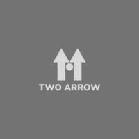 A logo of two up arrows and a circle. vector