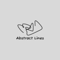 Abstract line logo with a messy shape. vector