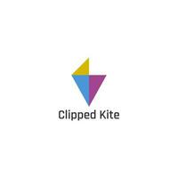 Kite logo with partially truncated shape. vector