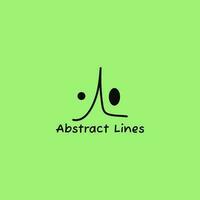 Abstract logo combined two circles and simple sharp lines. vector