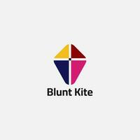 A kite logo with a simple shape and a plus sign in the middle. vector