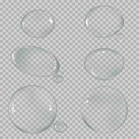 Pure Clear Water drop. Vector Transparency Set of Rain Drop,Element Design